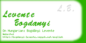 levente bogdanyi business card