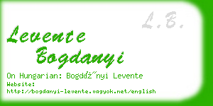 levente bogdanyi business card